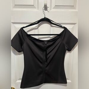 Guess Black Zippered Garment off the shoulders